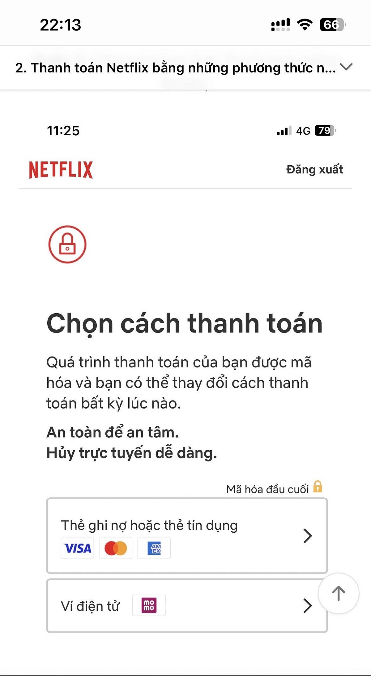 Bước 3: Chọn phương thức thanh toán bằng MoMo